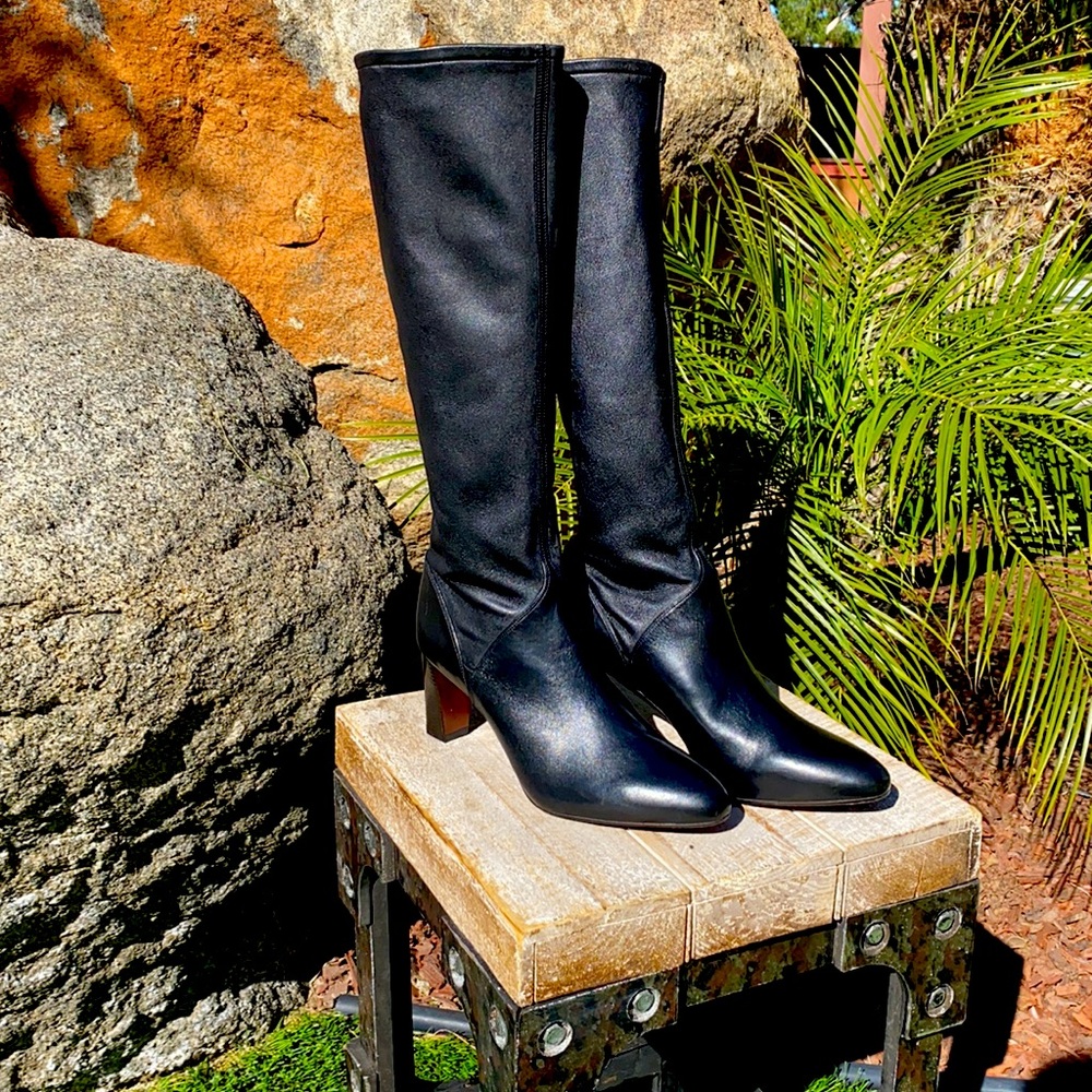 Cole Haan Nike Air Black tall boot size 9 1/2B